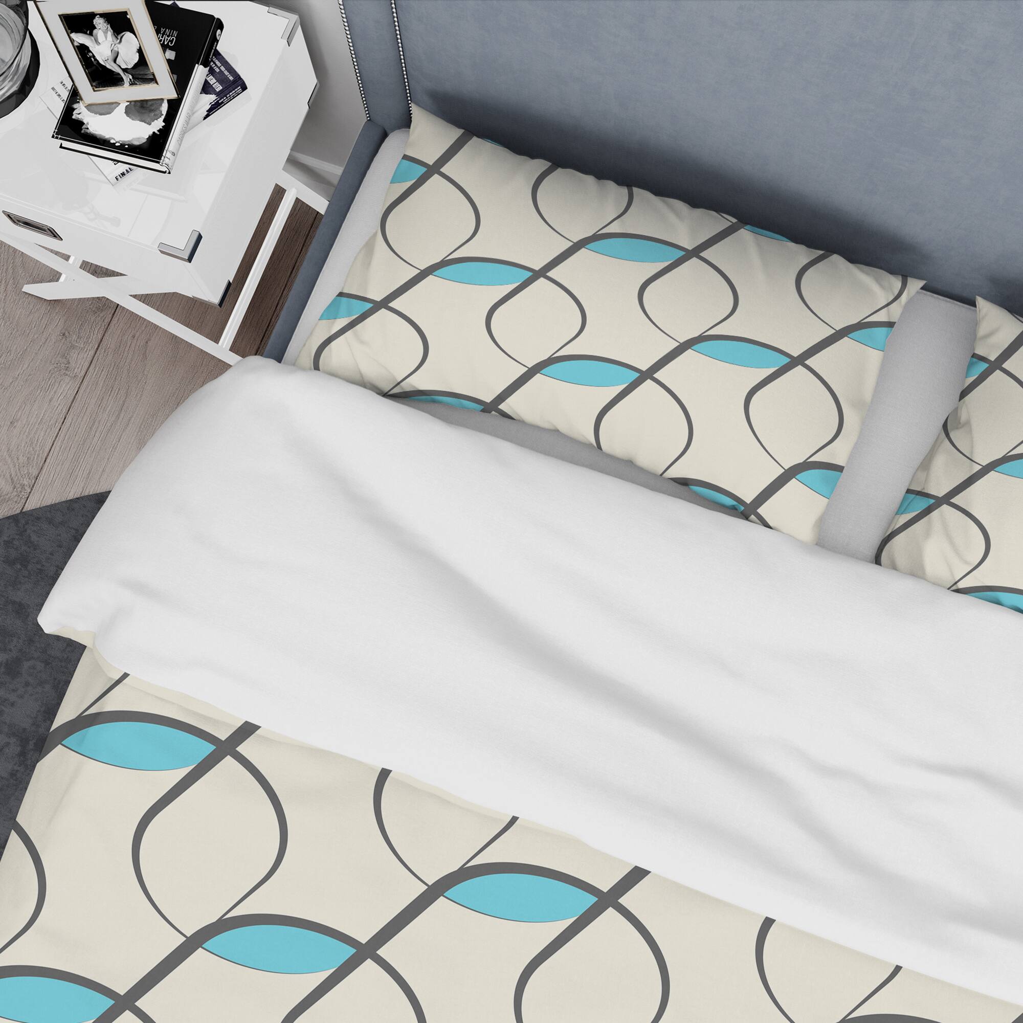 Designart 'Retro Geometrical Abstract Minimal Pattern I' Mid-Century Duvet Cover Set